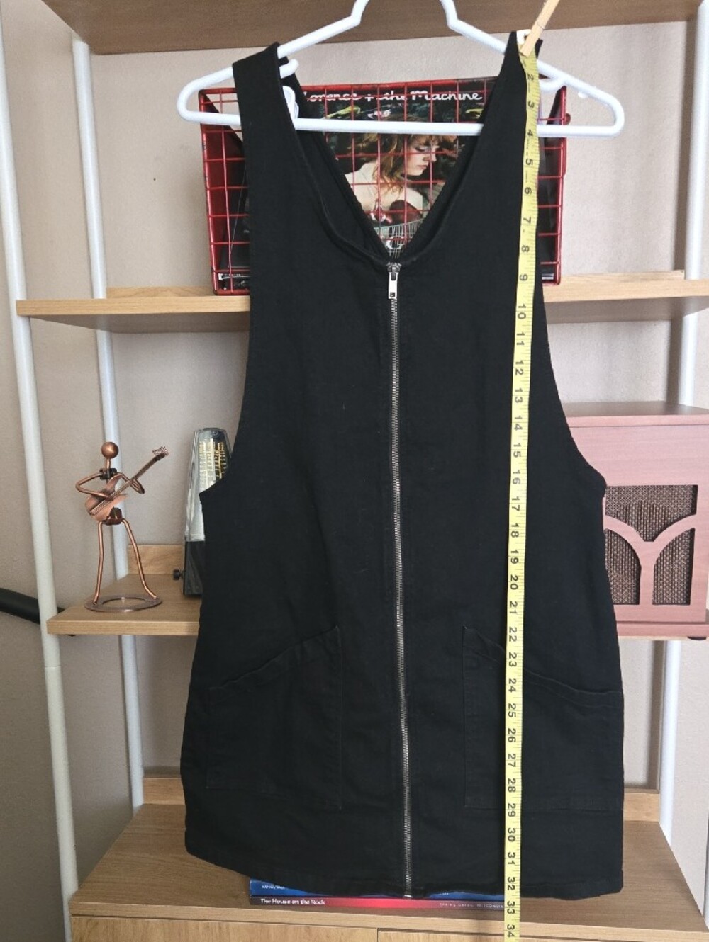 SO Black Denim Zip Front Jumper Dress Pinafore Overall Mini Dress Womens Small - Picture 5 of 13